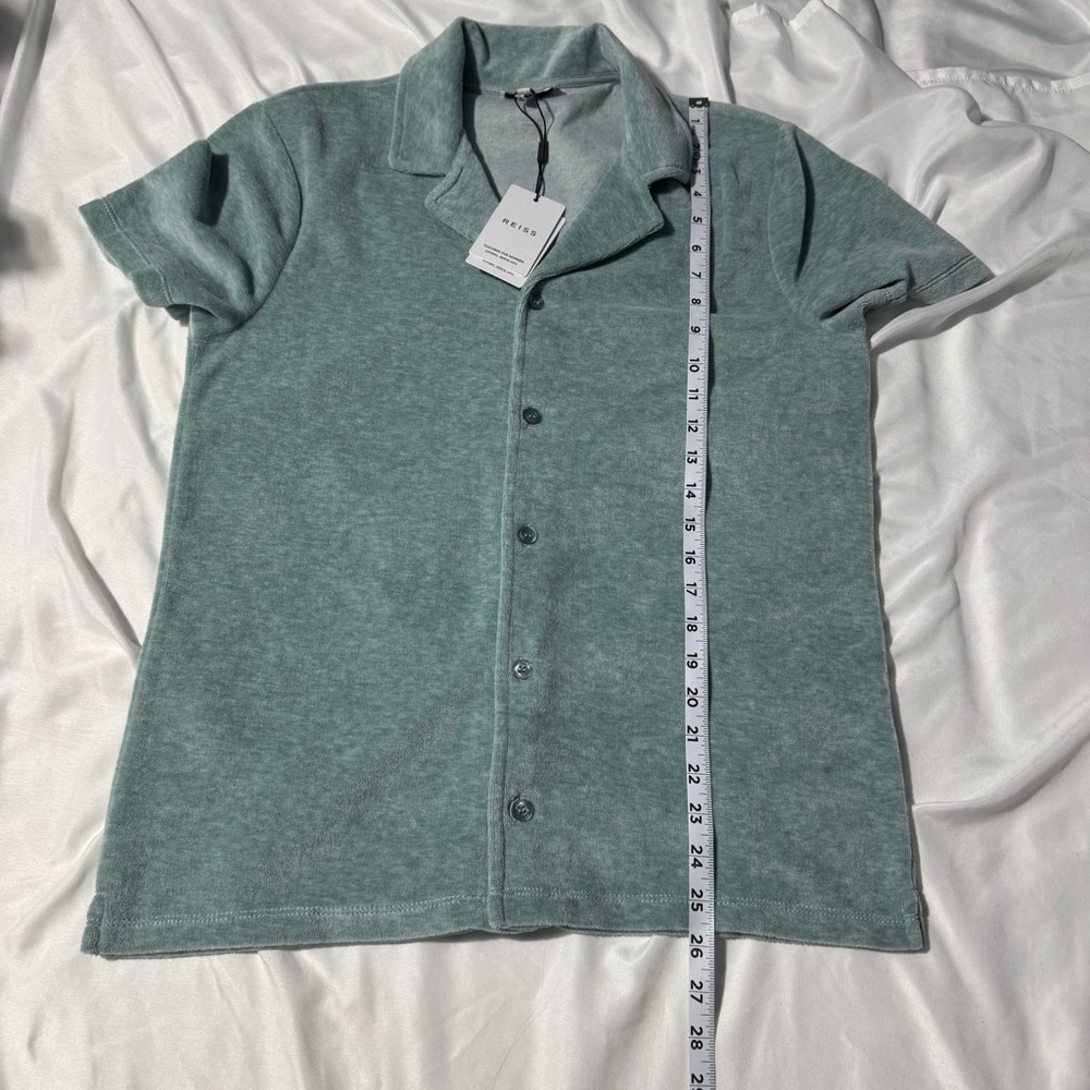Reiss Crosby Cuban Collar Shirt –Velour– Size Small – Button Up Resort Vacation - Picture 11 of 12